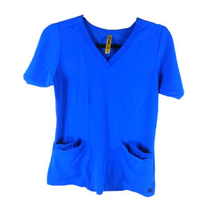 Wonder Wink Areo Women's Scrub Top Blue Size X Small Polyester Medical